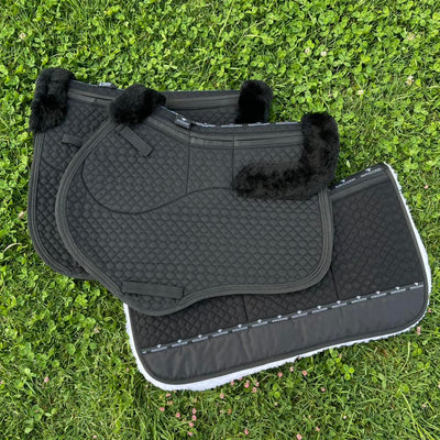 Hufglocken - Western Sheepskin + Correctional Pad - Black/White